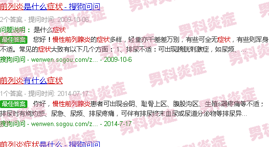 汕头慢性前列炎症状