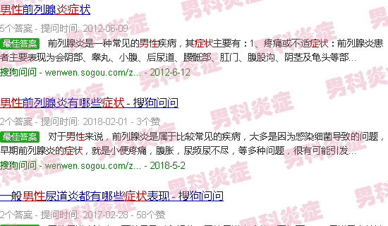 汕头男性炎症的症状