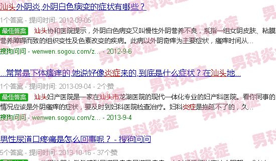 汕头生殖器炎症