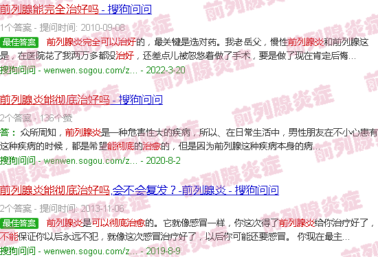 汕头前列腺炎能*治愈吗