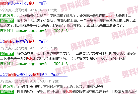 汕头尿路炎症老偏方