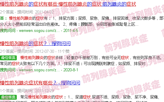 汕头慢性前列腺炎有什么症状