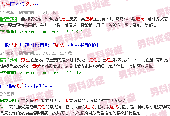汕头男性炎症症状