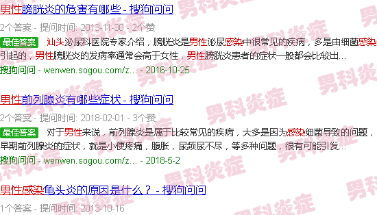 汕头男性炎症感染