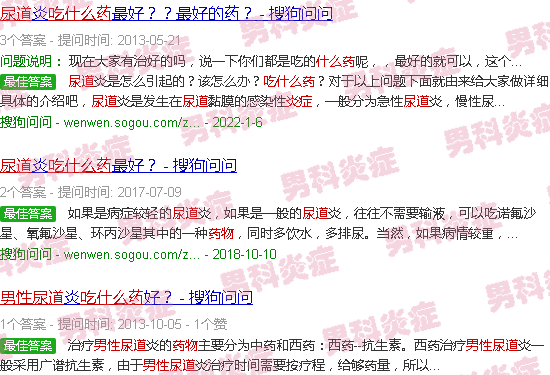 汕头男性尿道炎症吃什么药