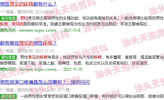 汕头常见的男科疾病