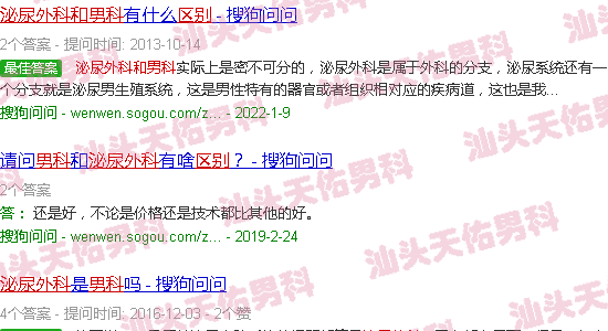 汕头泌尿外科和男科的区别