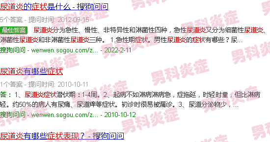 汕头后尿道炎症状表现