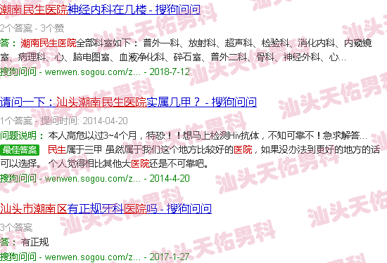 汕头潮南民生医院有男科吗