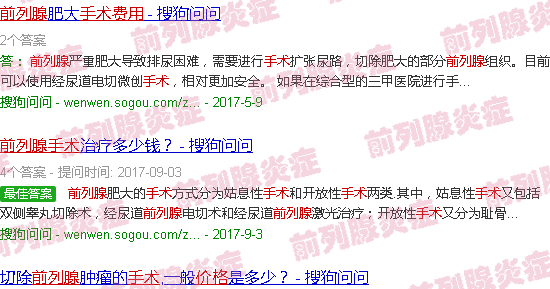 汕头前列腺手术价格