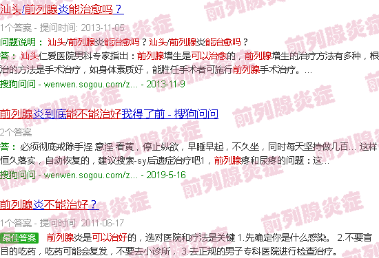 汕头前列腺能治好吗