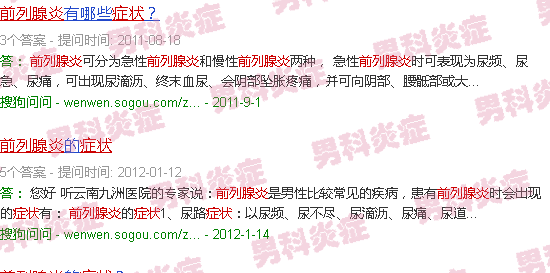 汕头关于前列腺炎症状照片