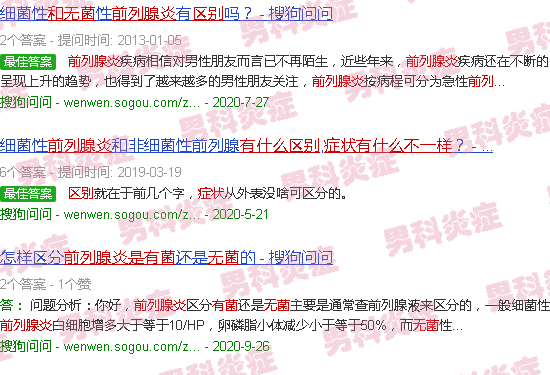 汕头有菌和无菌前列腺炎症状上有什么不同
