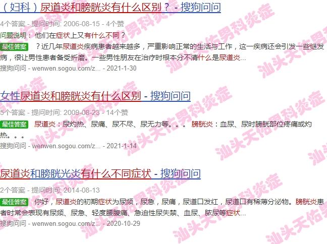 尿道炎和膀胱炎的区别是什么 - 汕头尿道炎症状和膀胱炎有什么不同